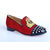 Iconic Studs Red Suede Leather Loafer