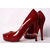 Claret Patent Leather Red Sole(platform) Pump