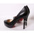 Black Lambskin Leather Red Sole(Platform) Pump