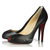 Black Lambskin Leather Red Sole (small peep toe & platform) Pump