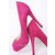 Pink Suede Leather Red Sole (peep toe & platform) Pump