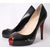 Black Lambskin Leather Red Sole (peep toe & platform) Pump