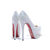 White Crystal Red Sole Ultra High Platform Pump