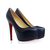 Black Lambskin Leather Ultra High Hidden Platform Pump