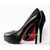 Black Lambskin Leather Red Sold Ultra High Platform Pump