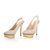 Light Pink Lamb Leather Gold Platform Slingback Pump