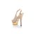 Light Pink Lamb Leather Gold Platform Slingback Pump