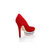 Red Suede Leather Stave Platform Pump