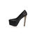 Quilting black Leather Platform Pump