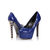 Quilting Blue Leather Platform Pump