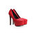 Quilting red Leather Platform Pump