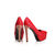 Quilting red Leather Platform Pump