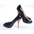 Black Patent Leather Peep Toe Platform Pump