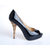 Black Patent Leather Peep Toe Platform Pump