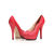 Lizard pattern red leather platform pump