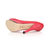 Lizard pattern red leather platform pump