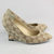 Beige GG Fabric Wedge Heel