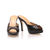 Black leather pump slipper