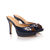 Blue leather pump slipper