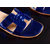 Blue patent leather slipper