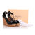 Black Leather T-shape Platform Pump Sandal