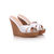 White Patent Leather Wedge Pump Slipper