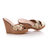 Beige Snake Skin Leather Leather Wedge Pump Slipper