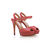 Red Suede Snake Skin Leather Peep Toe Platform Pump Sandal