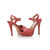 Red Suede Snake Skin Leather Peep Toe Platform Pump Sandal