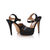 Black Suede Snake Skin Leather Peep Toe Platform Pump Sandal