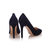 Suede leather metal point head pump