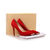 Red suede leather metal point head pump