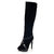 Black Suede Leather Long Boot