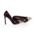 Claret patent leather metal studs pointed head pump