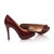 Claret leather logo plate pump