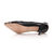 Black leather rivet metal toe pump