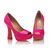 Fuchsia Patent Leather Peep Toe Pump