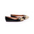 Black patent leather golden point head flat