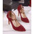 Suede leather pointed head mary jane pump