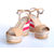 Beige Patent Leather Platform Pump Sandal