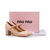 Beige Leather Diamond Heel Mary Janes Pump