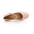 Beige Leather Diamond Heel Mary Janes Pump