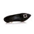 Black Satin Pointed Pump with Diamond Square Logo