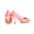 Pink Satin Pointed Pump with Diamond Square Logo