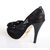 Black Lace Bow Tie Peep Toe Pump