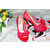 Red & Rose Lace Bow Tie Peep Toe Pump