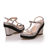 Rivet Silver Leather Platform Wedge Pump Sandal