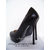 Black Lambskin Leather Ultra High Platform Pump