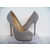 Gray Suede Leather Ultra High Platform Pump