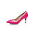 Fuchsia leather with rivet pump